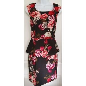 RICKI'S Floral Dress cap sleeve peplum waist size small